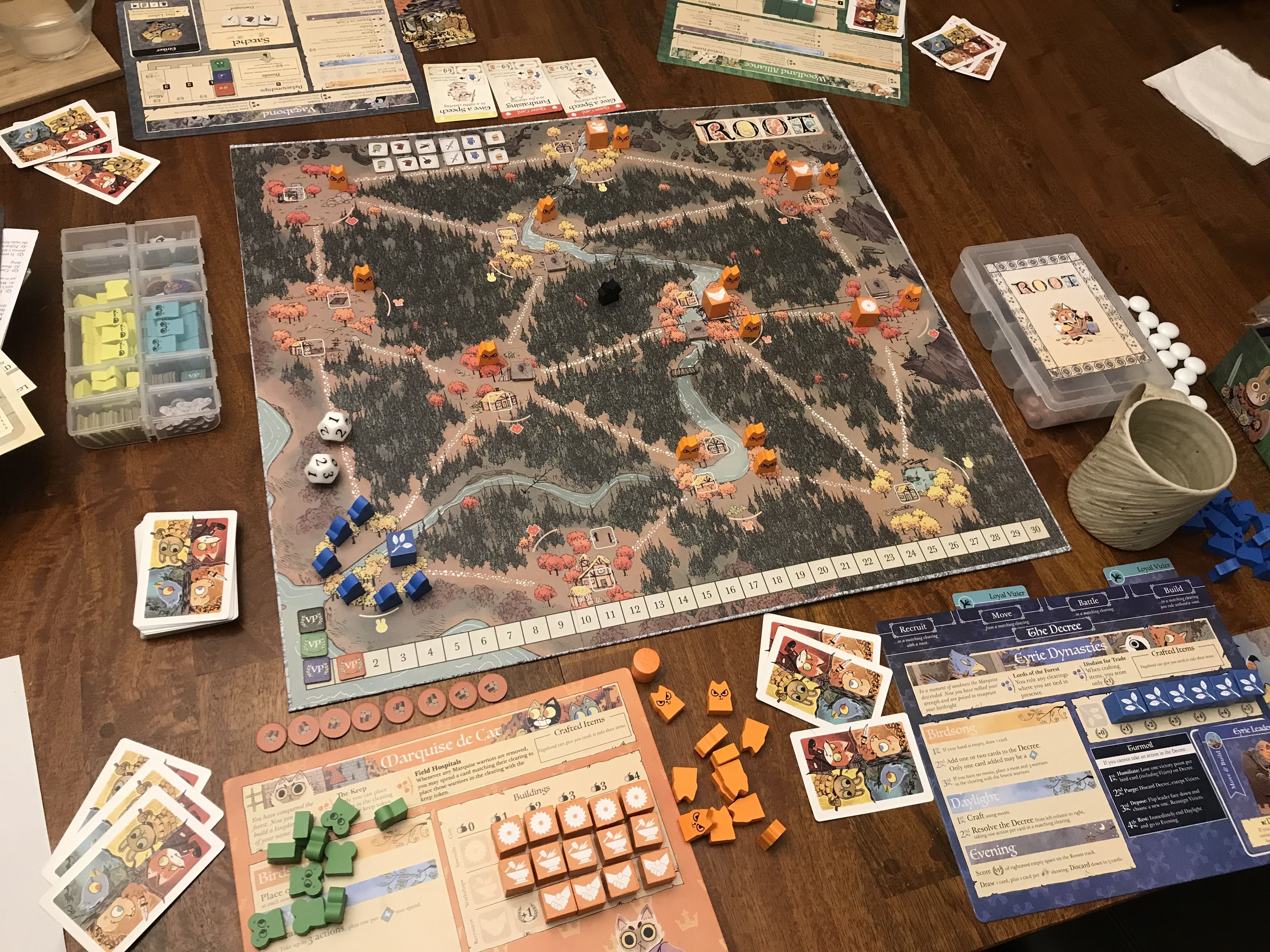 Une partie de Root chez Ombre !